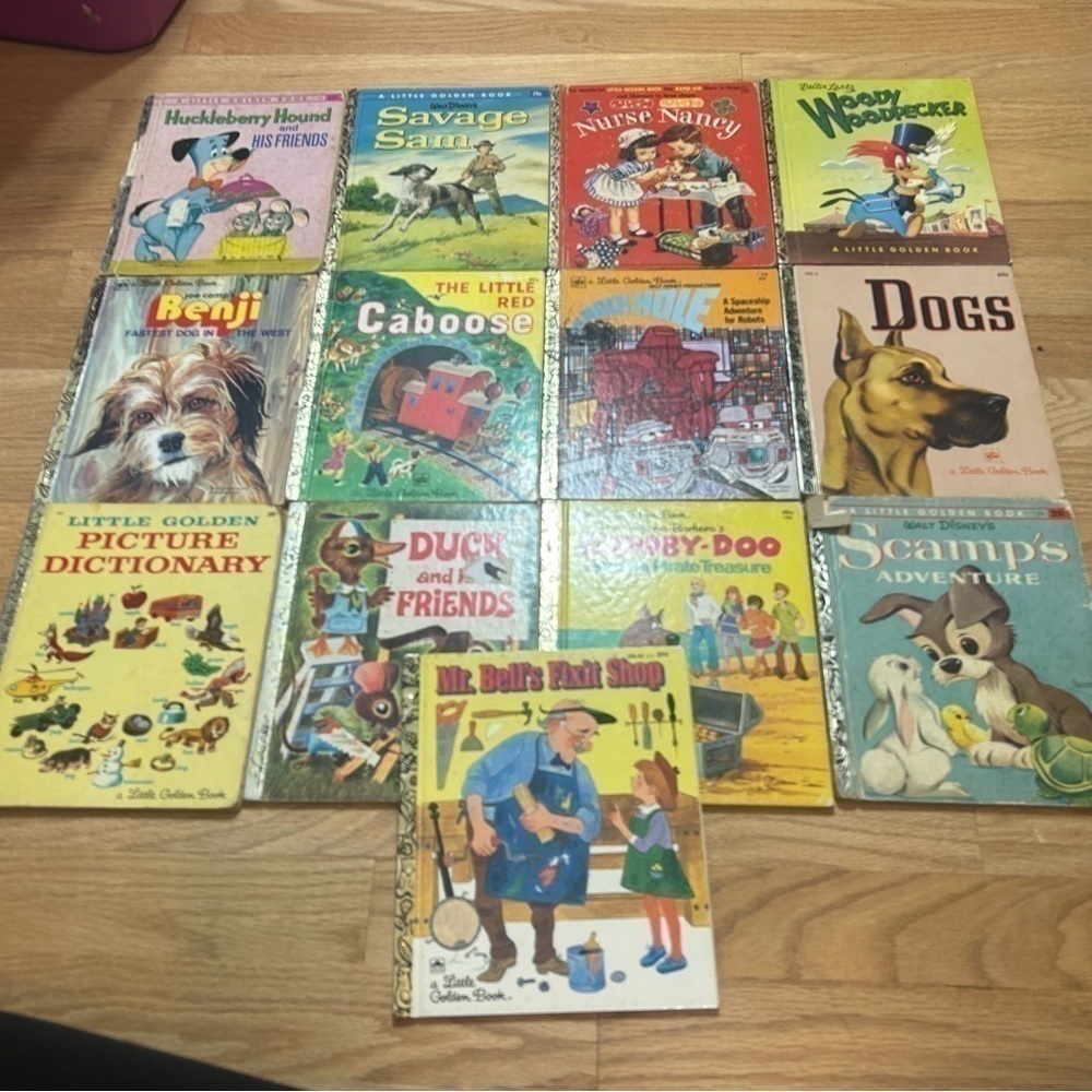 Vintage Little Golden Book Collection Benji Picture Dictionary Huckleberry